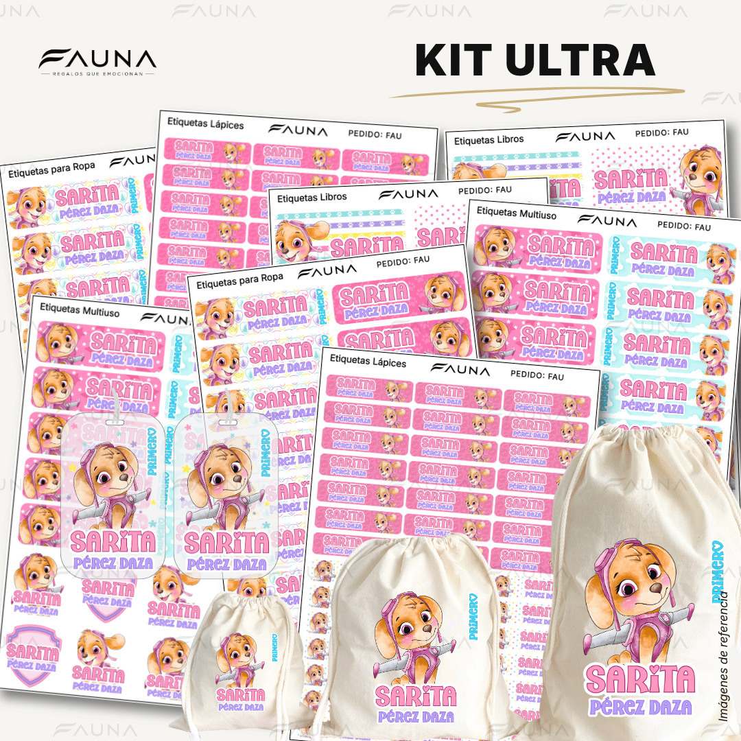 Perrita Piloto Aventurera 💗 - Etiquetas Escolares Premium Personalizadas