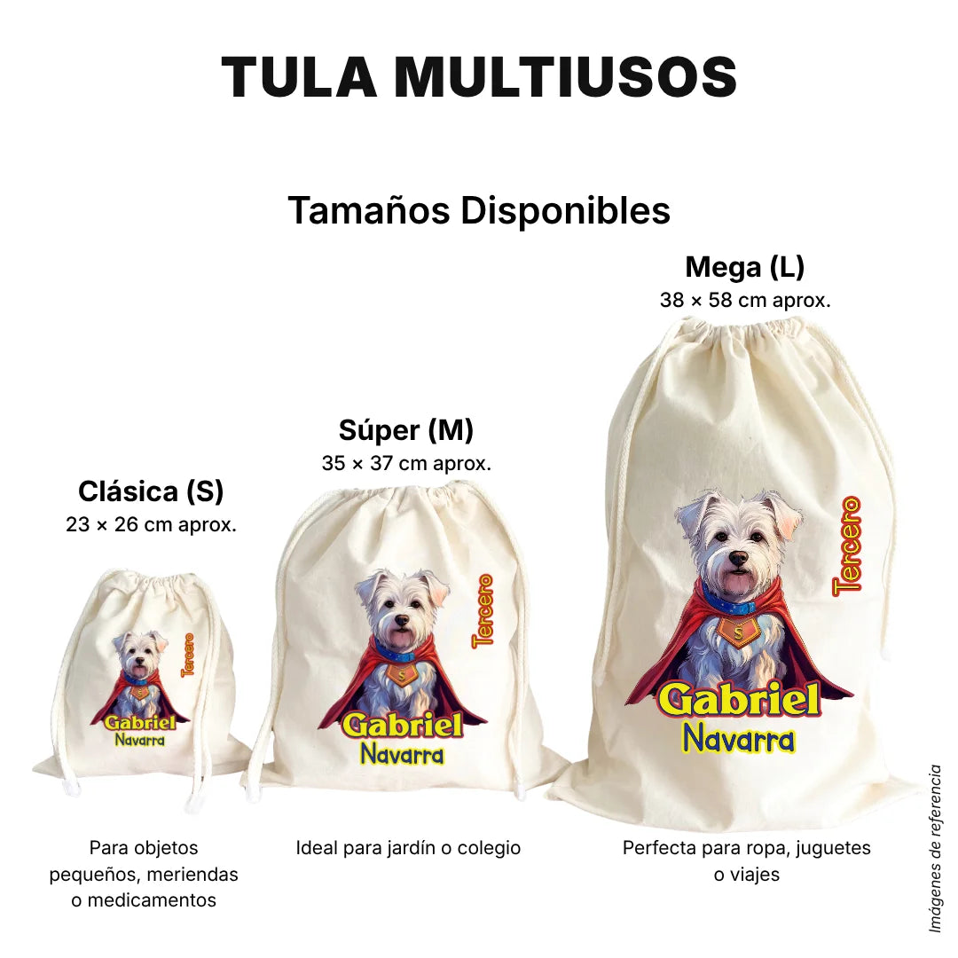 Perro Súper Héroe – Tula Multiusos Personalizada