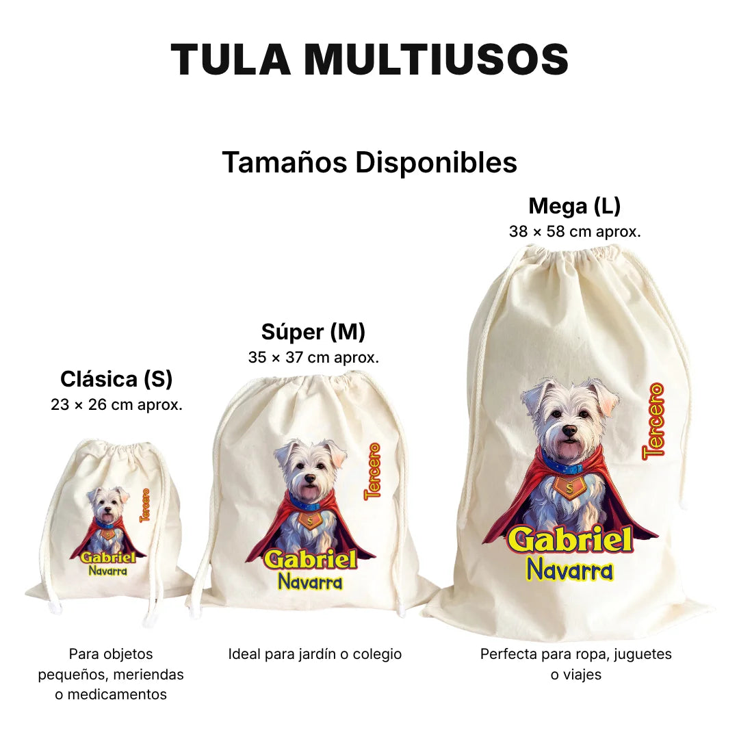 Perro Súper Héroe – Tula Multiusos Personalizada