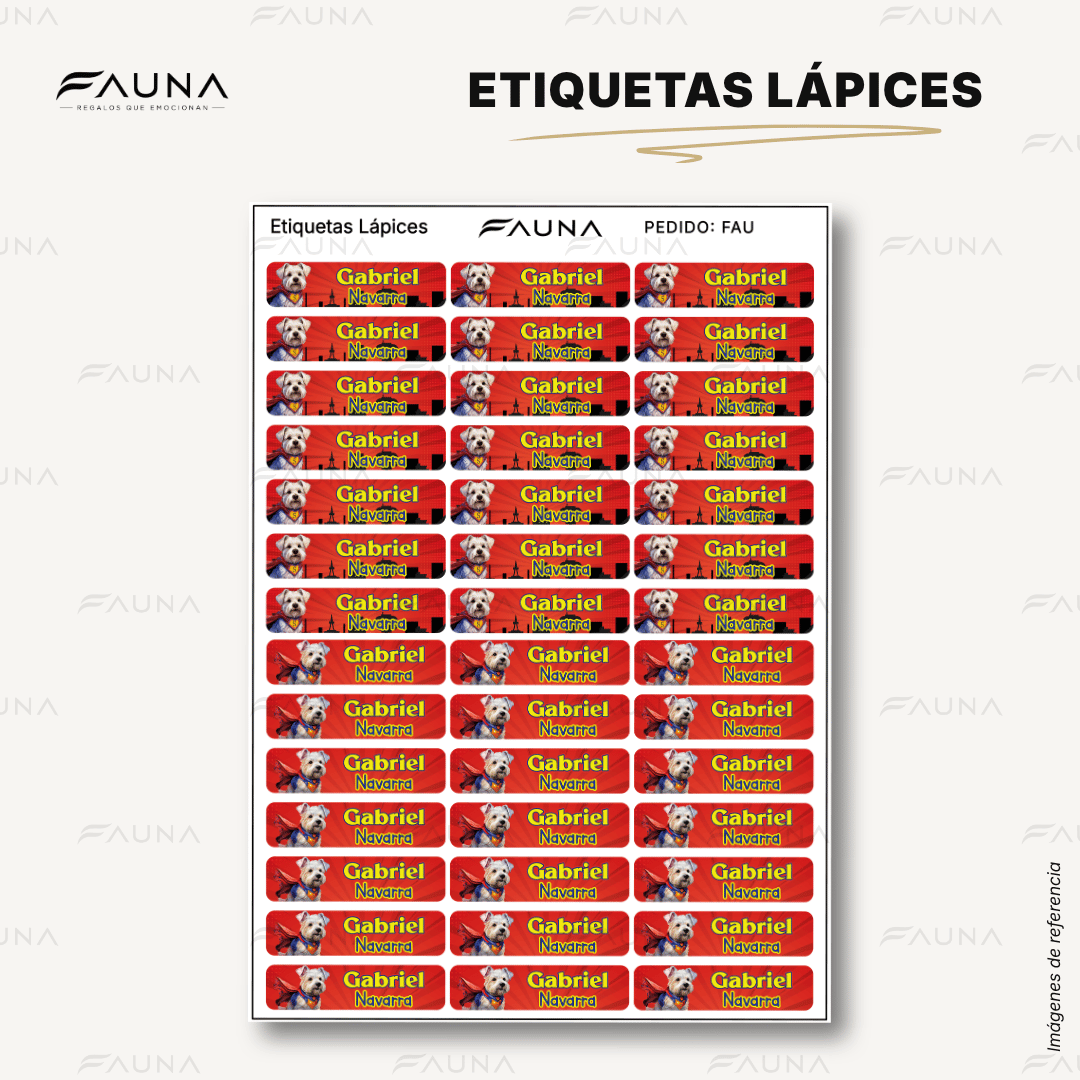 Perro Súper Héroe 🐶 - Etiquetas Escolares Premium Personalizadas