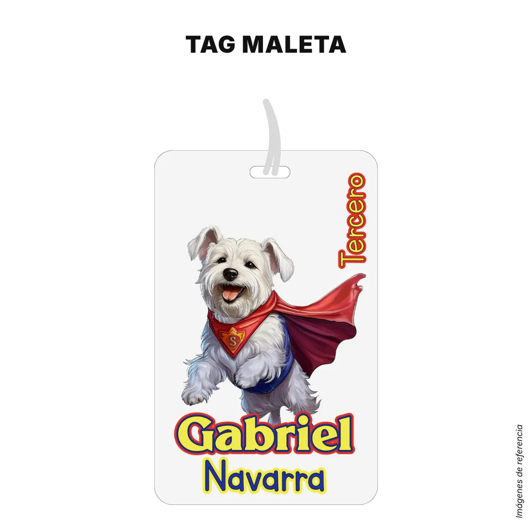 Perro Súper Héroe – Etiquetas Escolares Personalizadas