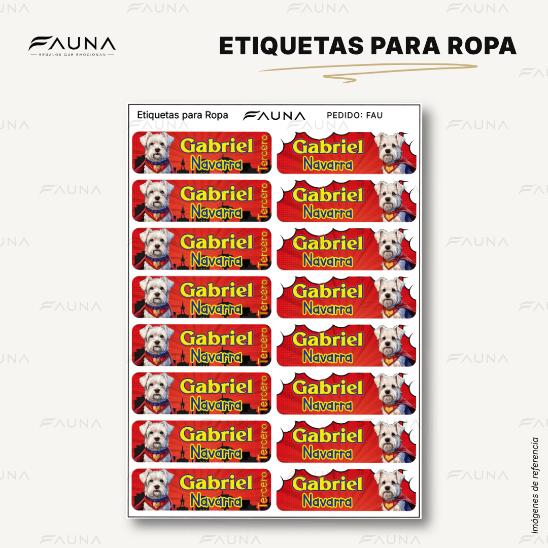 Perro Súper Héroe 🐶 - Etiquetas Escolares Premium Personalizadas