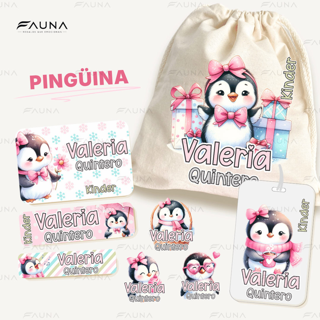 Pingüina 🐧 - Etiquetas Escolares Premium Personalizadas