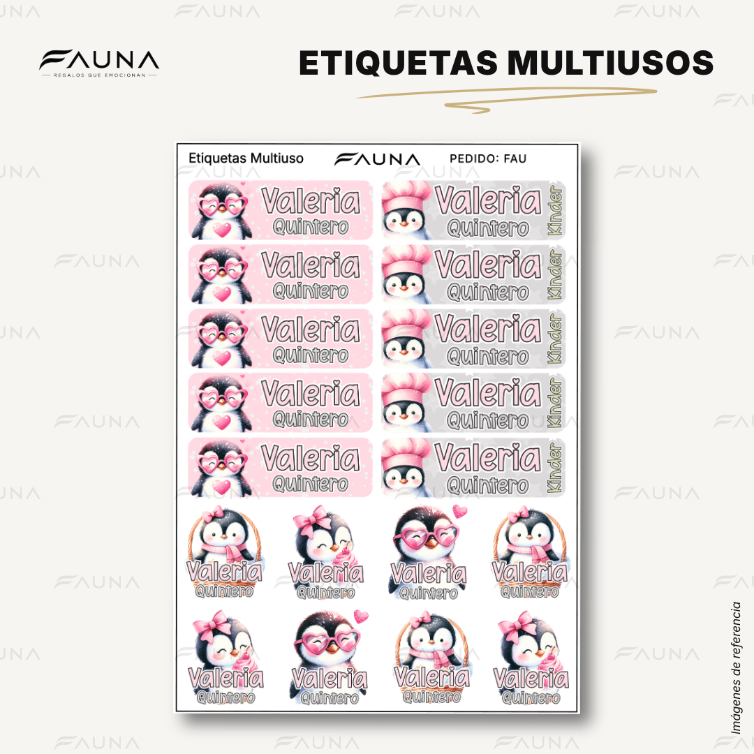 Pingüina 🐧 - Etiquetas Escolares Premium Personalizadas