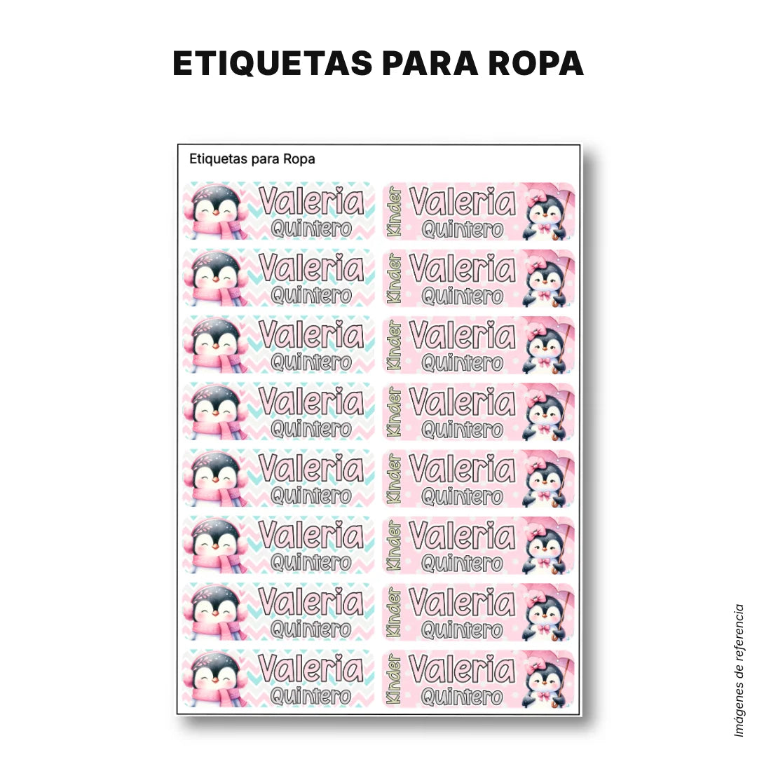 Pingüina – Etiquetas Escolares Personalizadas
