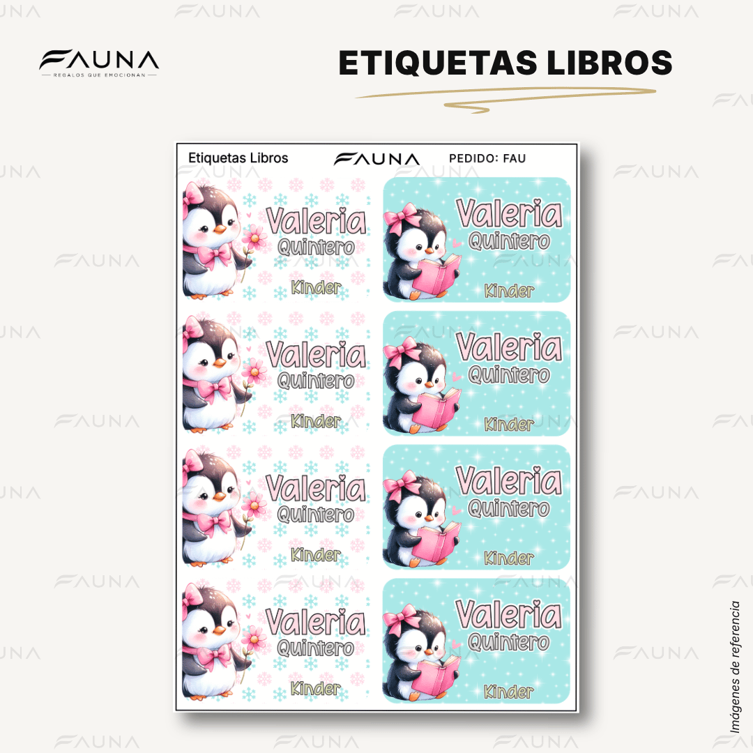 Pingüina 🐧 - Etiquetas Escolares Premium Personalizadas