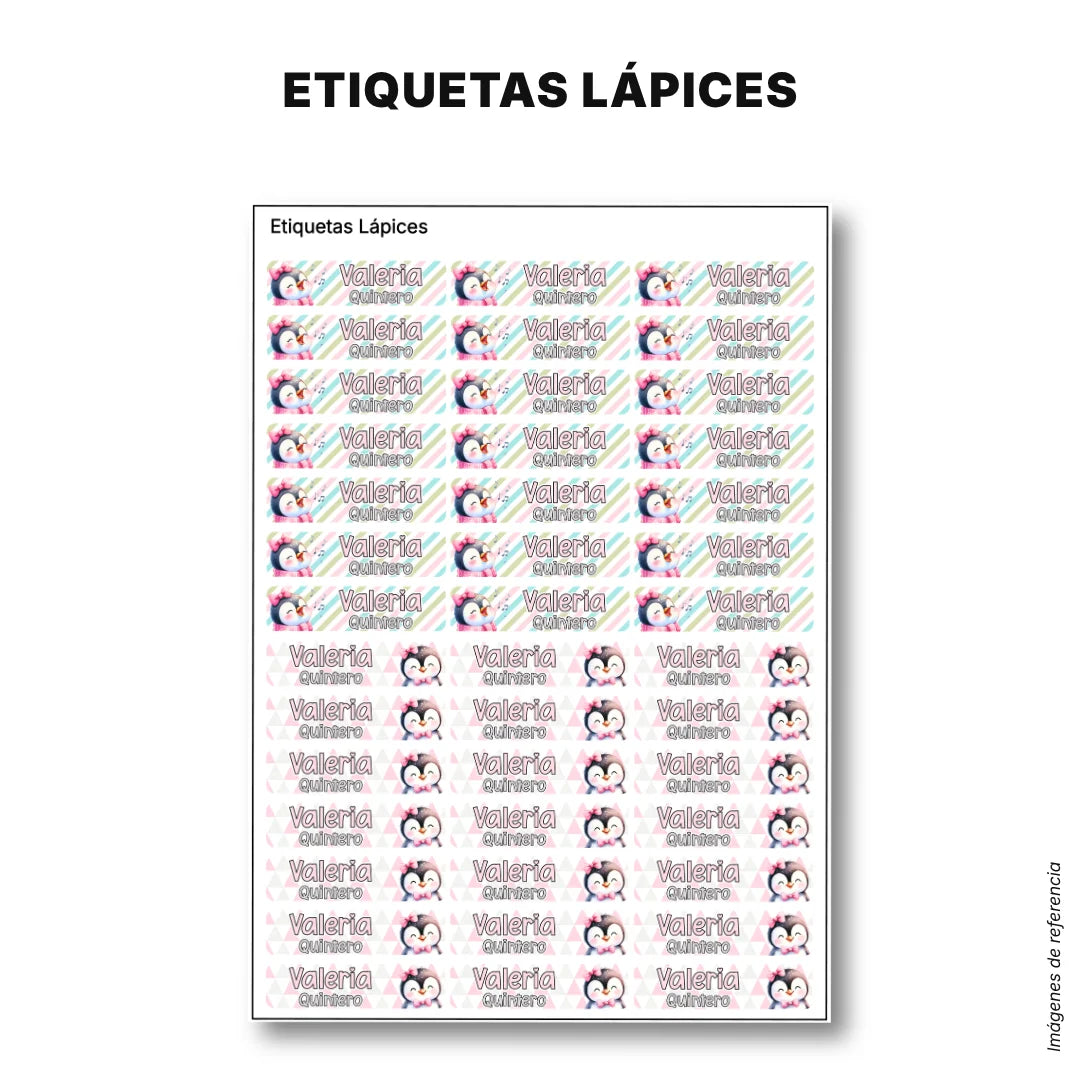 Pingüina – Etiquetas Escolares Personalizadas