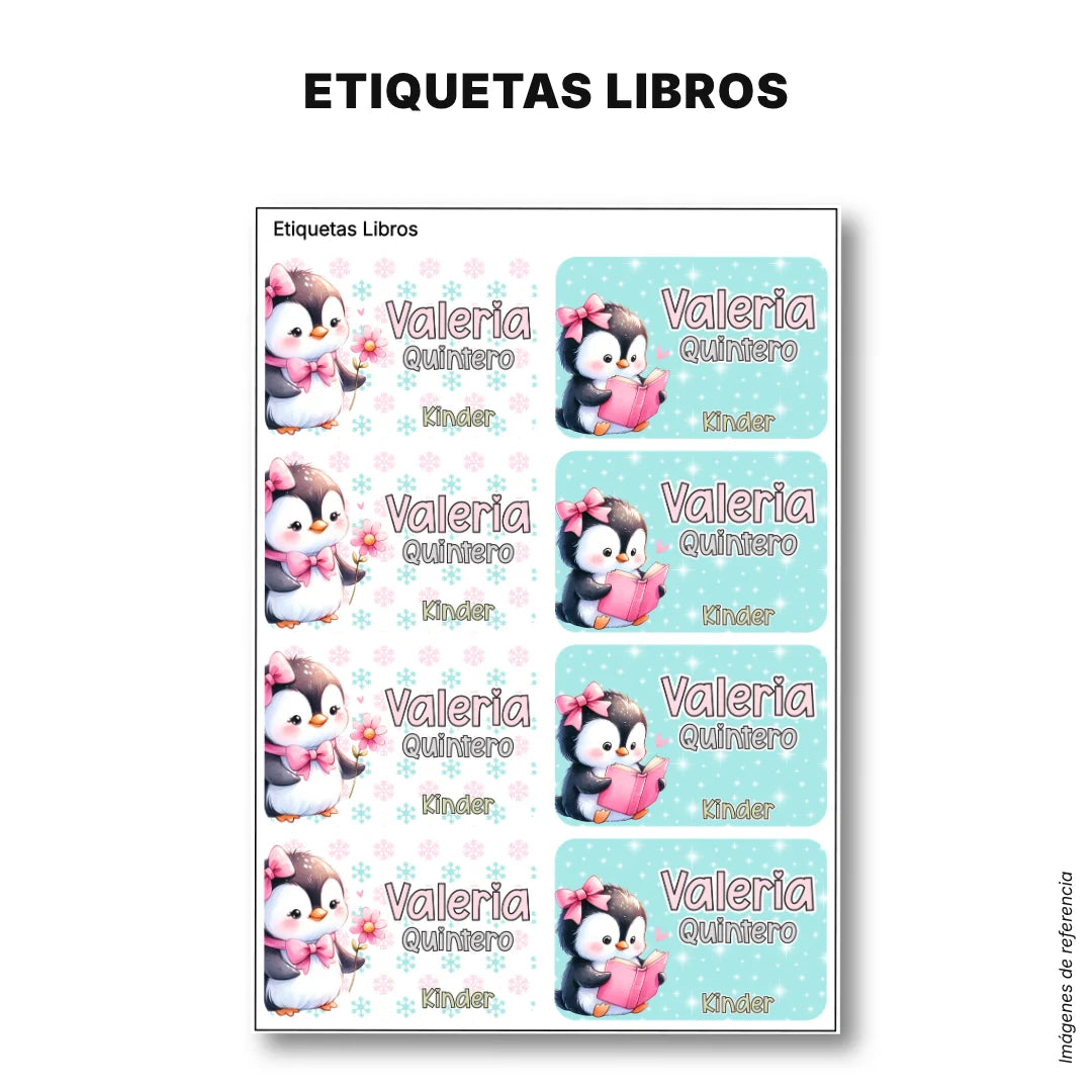 Pingüina – Etiquetas Escolares Personalizadas