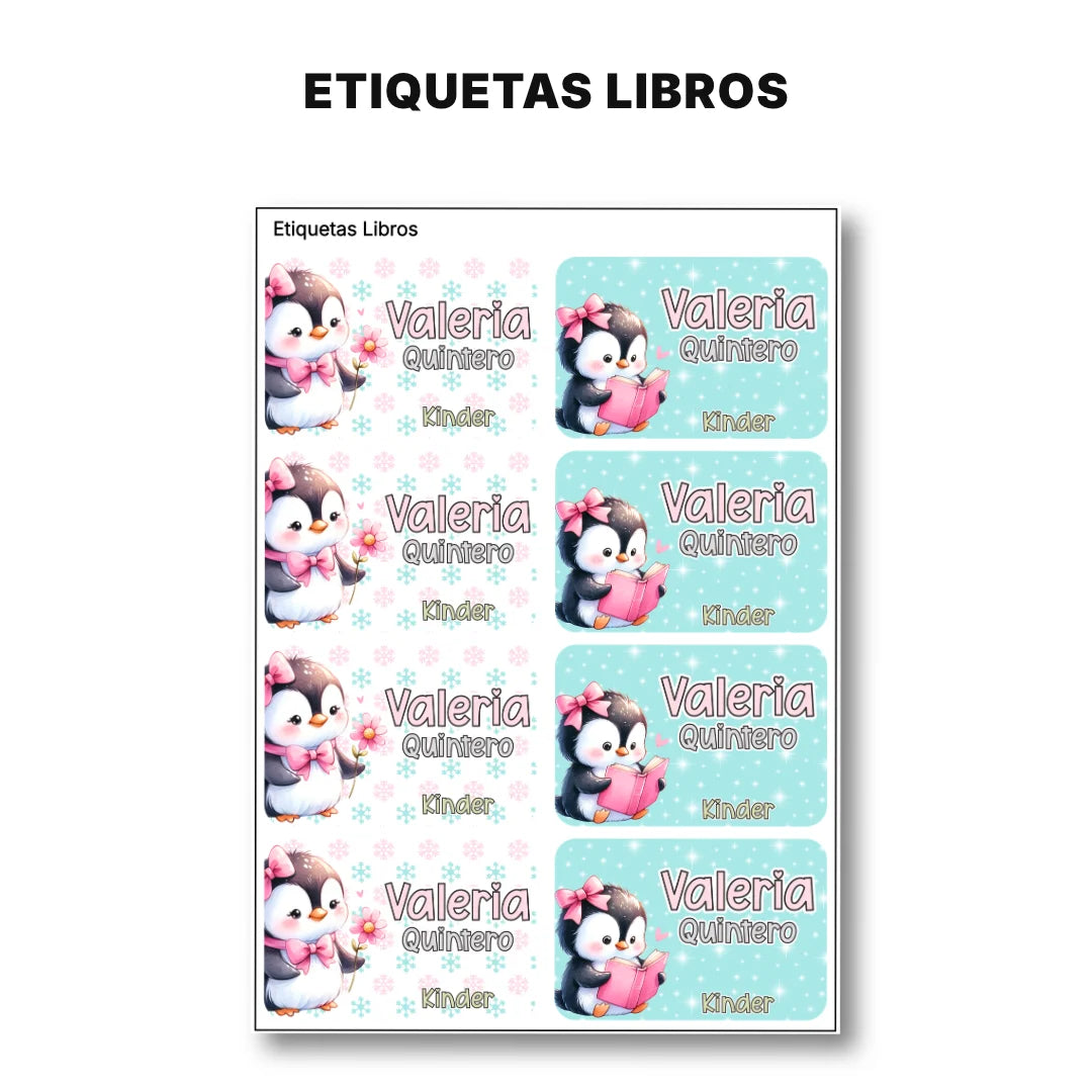 Pingüina – Etiquetas Escolares Personalizadas