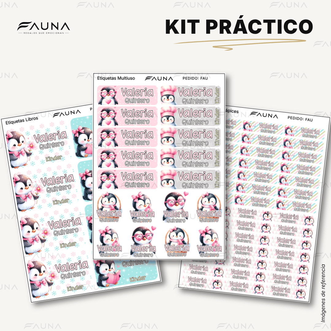 Pingüina 🐧 - Etiquetas Escolares Premium Personalizadas