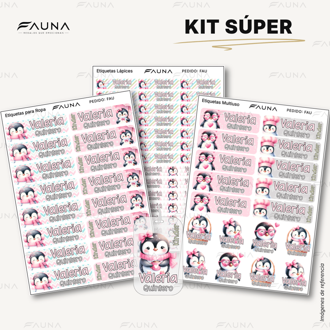 Pingüina 🐧 - Etiquetas Escolares Premium Personalizadas