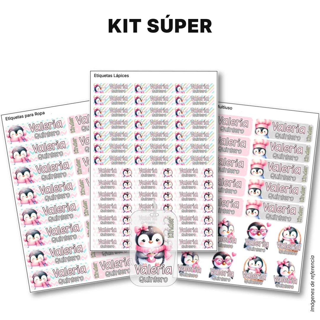 Pingüina – Etiquetas Escolares Personalizadas