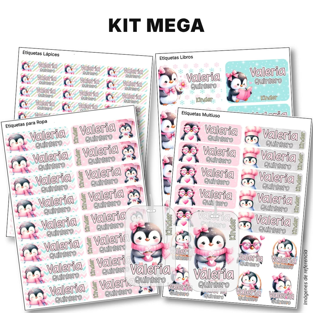 Pingüina – Etiquetas Escolares Personalizadas