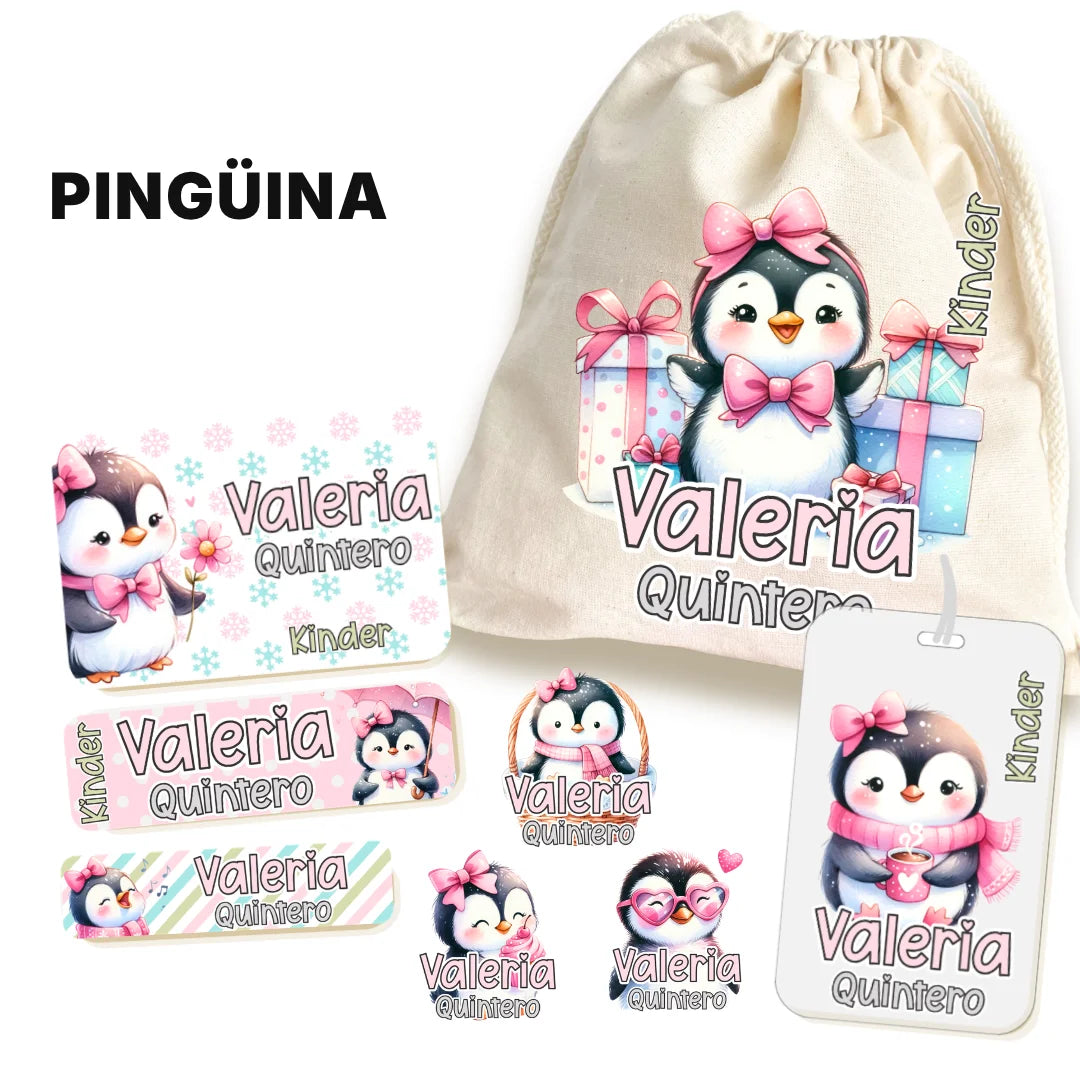Pingüina – Etiquetas Escolares Personalizadas