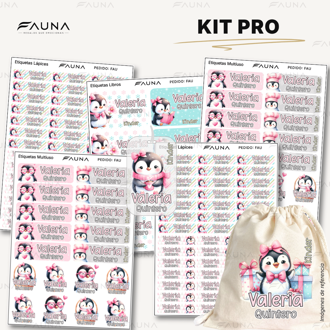 Pingüina 🐧 - Etiquetas Escolares Premium Personalizadas