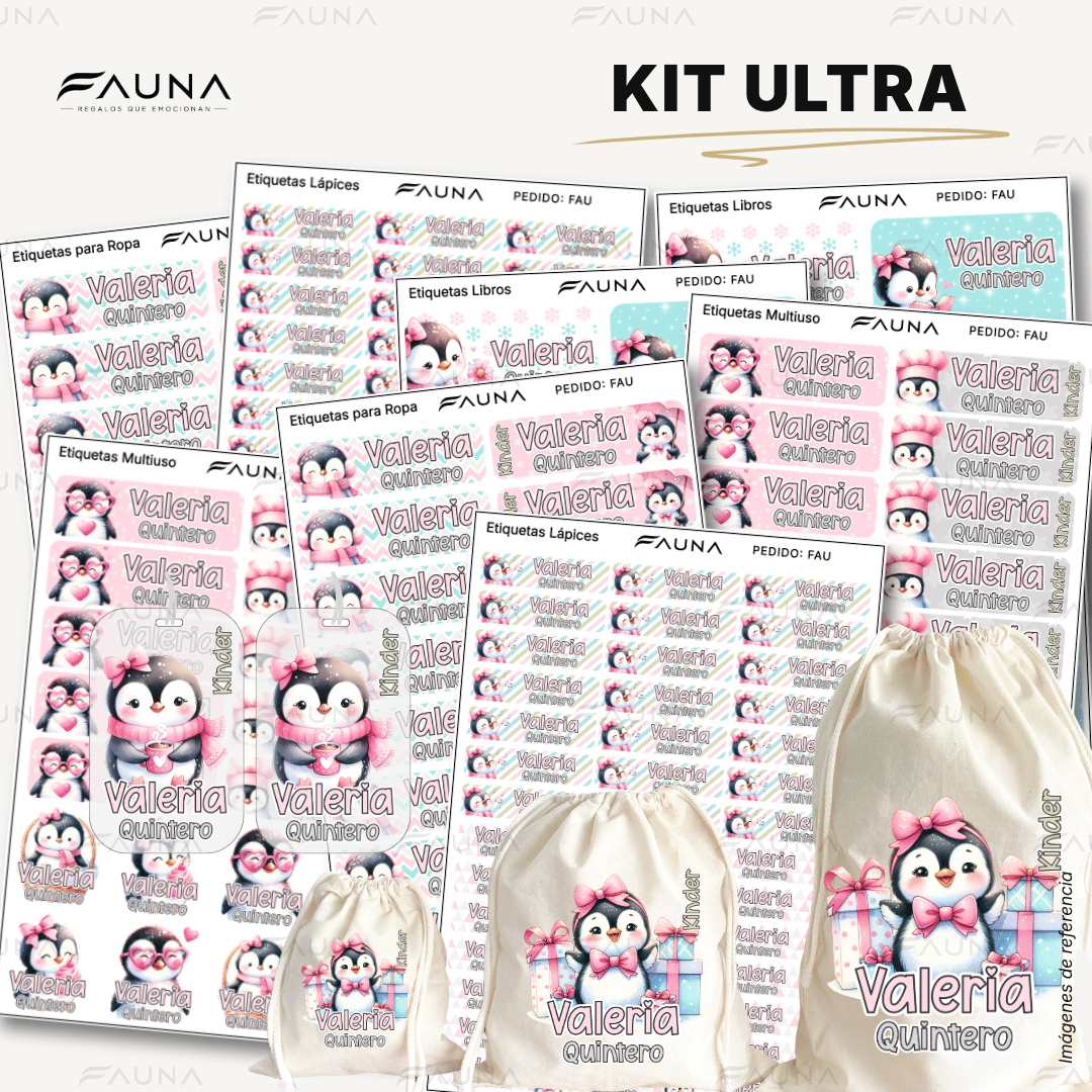 Pingüina 🐧 - Etiquetas Escolares Premium Personalizadas