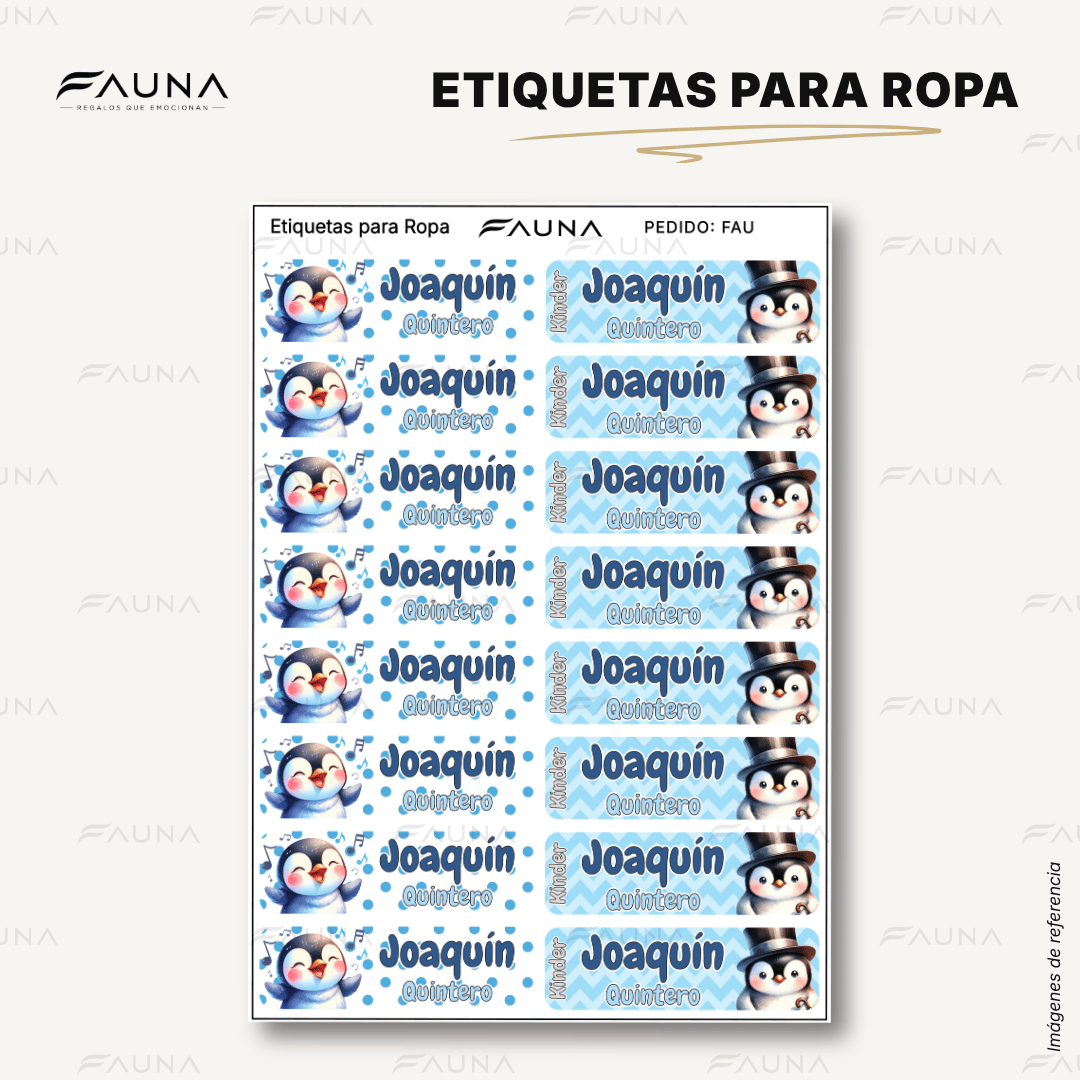 Pingüino ❄️ - Etiquetas Escolares Premium Personalizadas