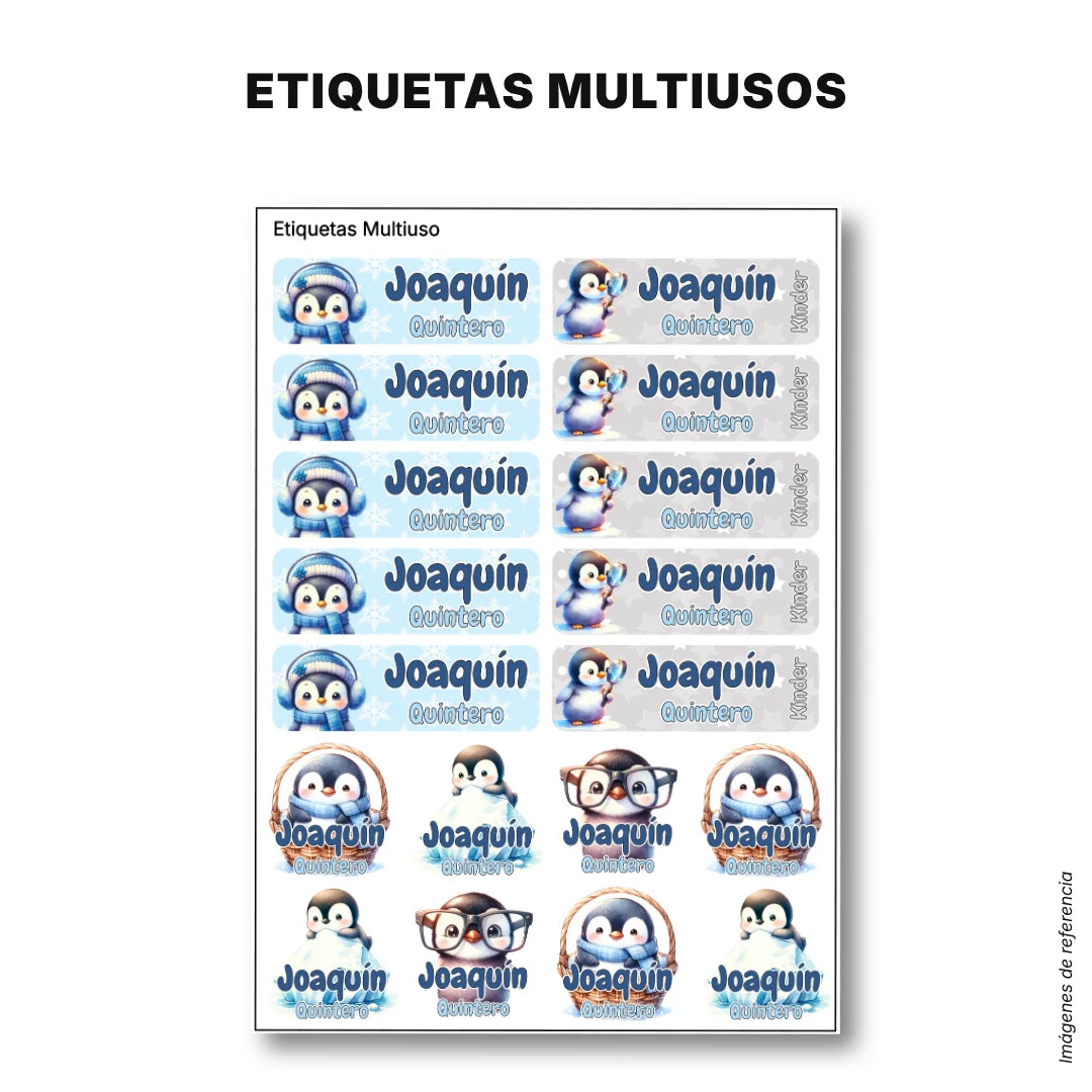 Pingüino – Etiquetas Escolares Personalizadas