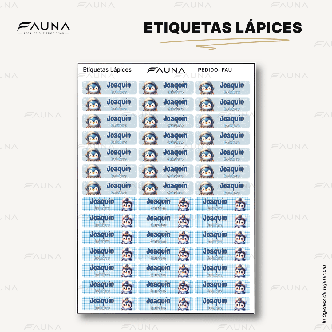 Pingüino ❄️ - Etiquetas Escolares Premium Personalizadas