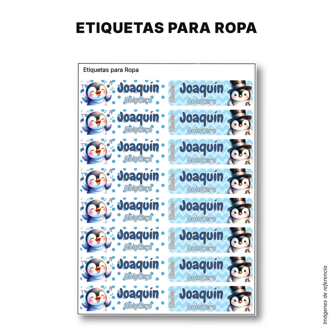 Pingüino – Etiquetas Escolares Personalizadas