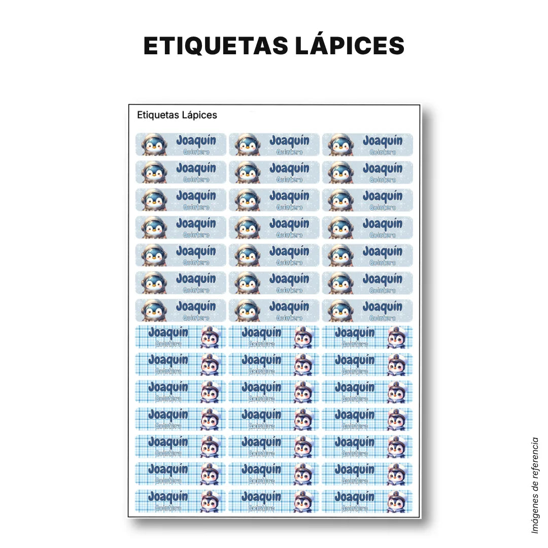 Pingüino – Etiquetas Escolares Personalizadas