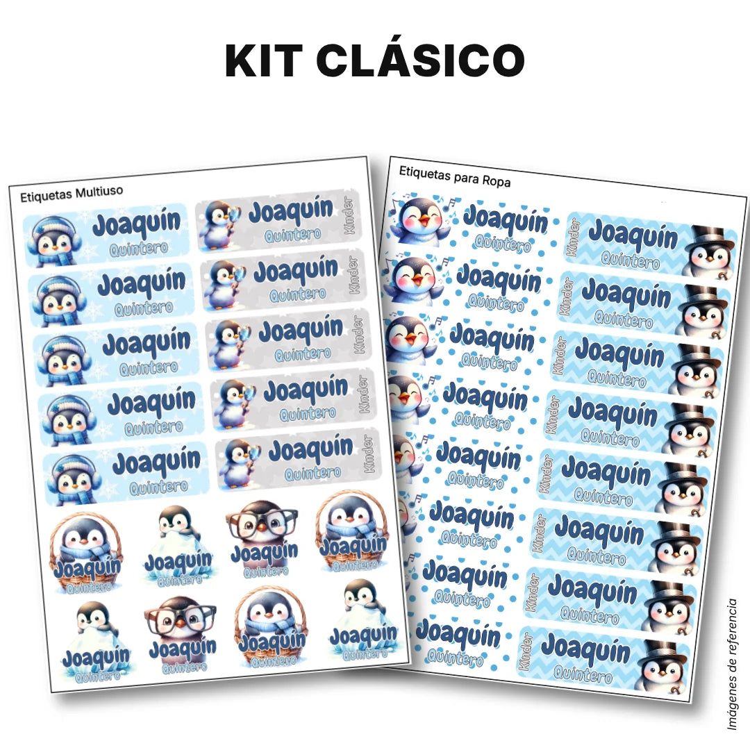 Pingüino – Etiquetas Escolares Personalizadas