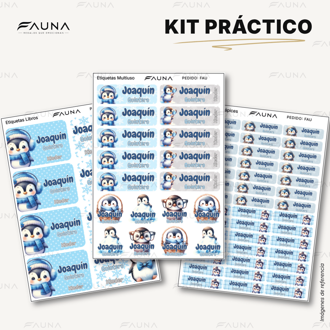 Pingüino ❄️ - Etiquetas Escolares Premium Personalizadas