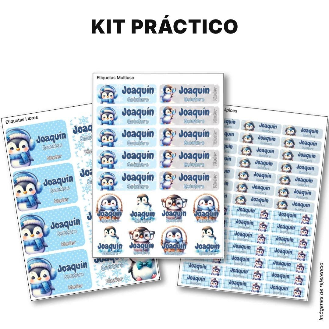 Pingüino – Etiquetas Escolares Personalizadas