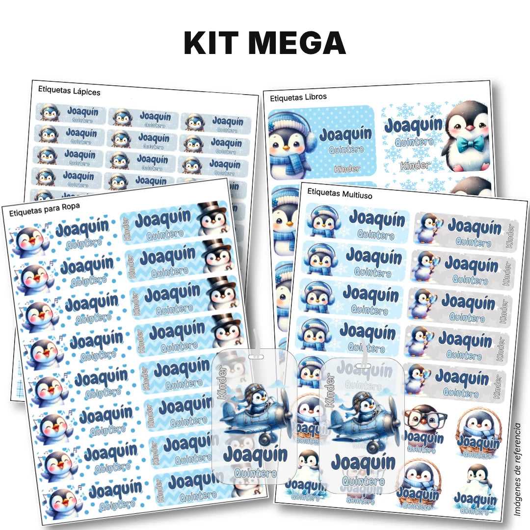 Pingüino – Etiquetas Escolares Personalizadas