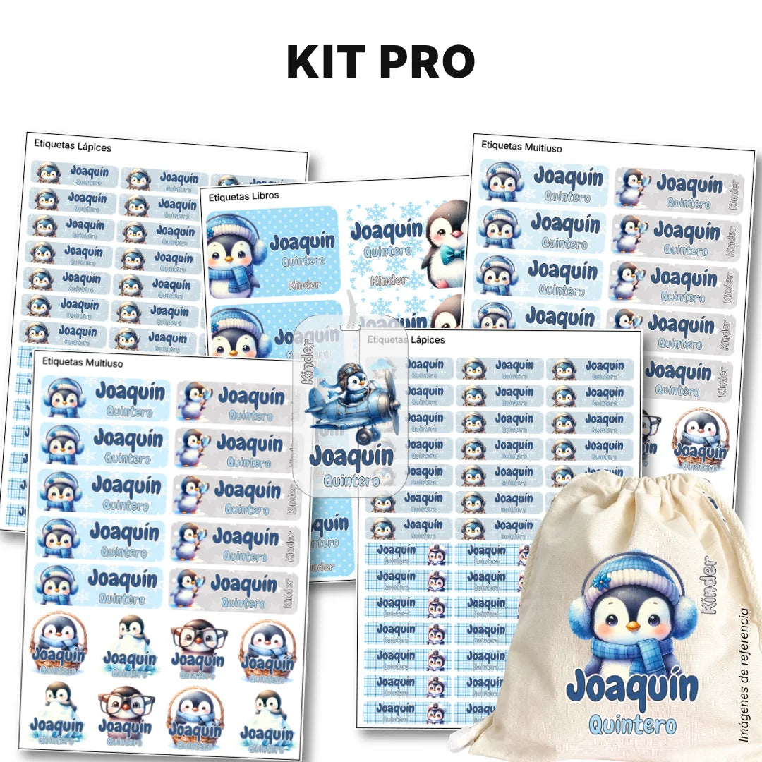 Pingüino – Etiquetas Escolares Personalizadas