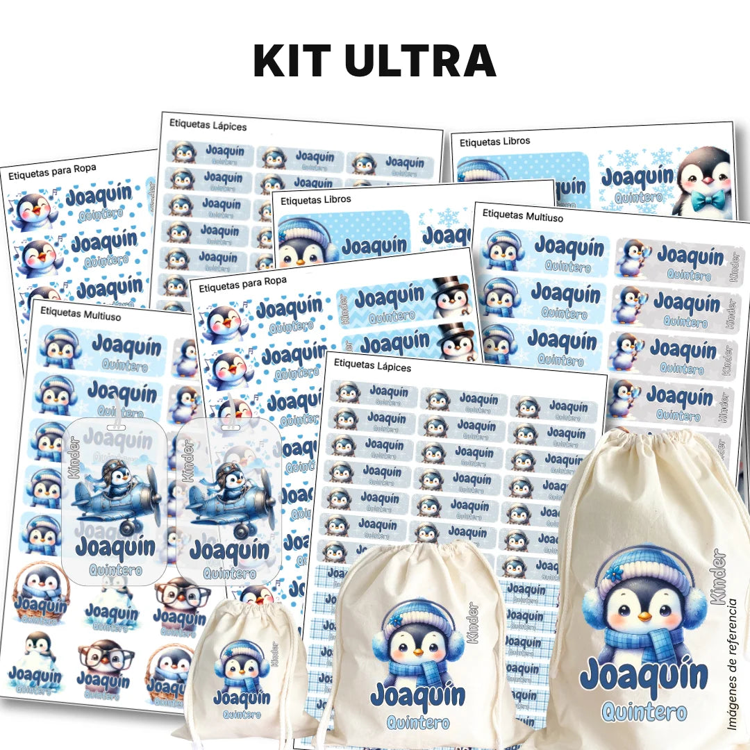 Pingüino – Etiquetas Escolares Personalizadas