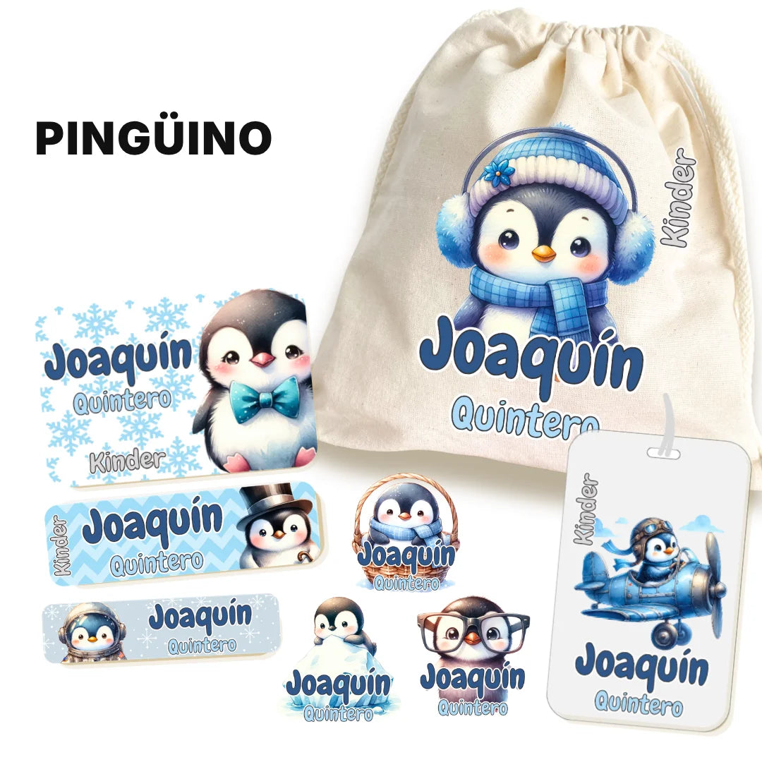 Pingüino – Etiquetas Escolares Personalizadas