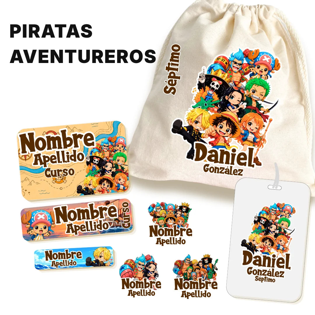 Piratas Aventureros – Etiquetas Escolares Personalizadas