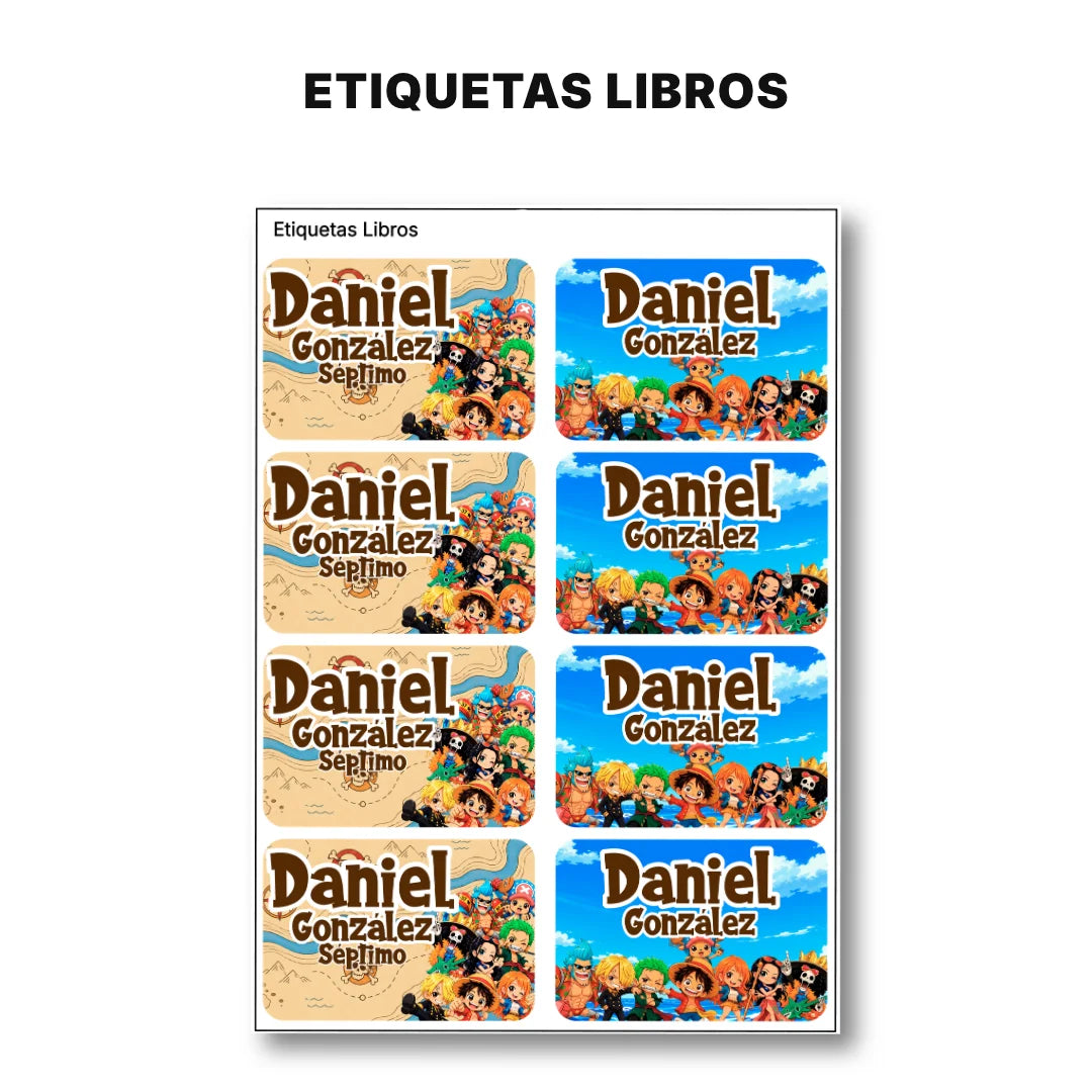 Piratas Aventureros – Etiquetas Escolares Personalizadas