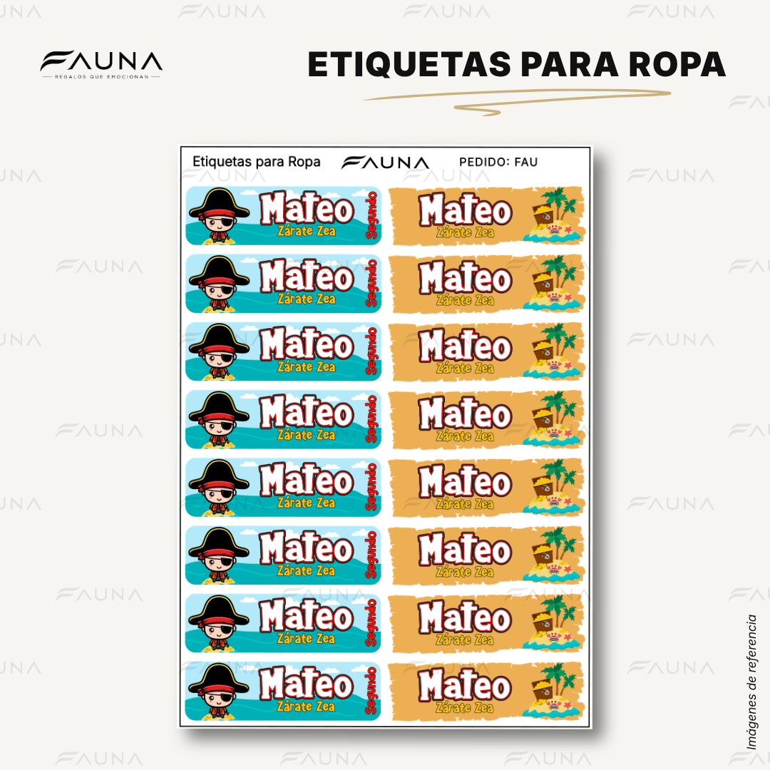 Piratas 🦜 - Etiquetas Escolares Premium Personalizadas