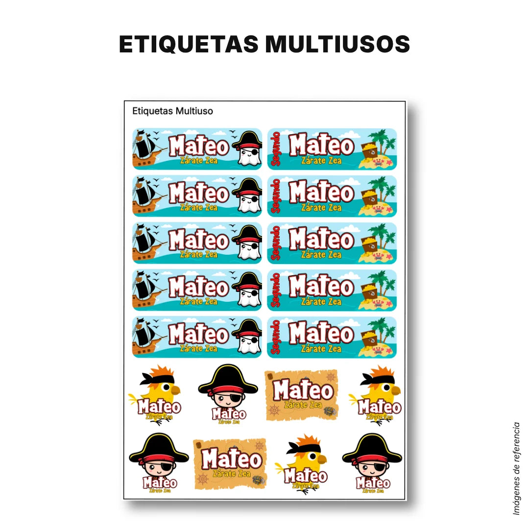 Piratas – Etiquetas Escolares Personalizadas