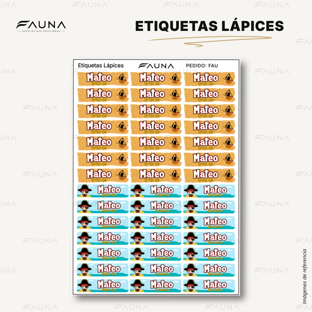 Piratas 🦜 - Etiquetas Escolares Premium Personalizadas