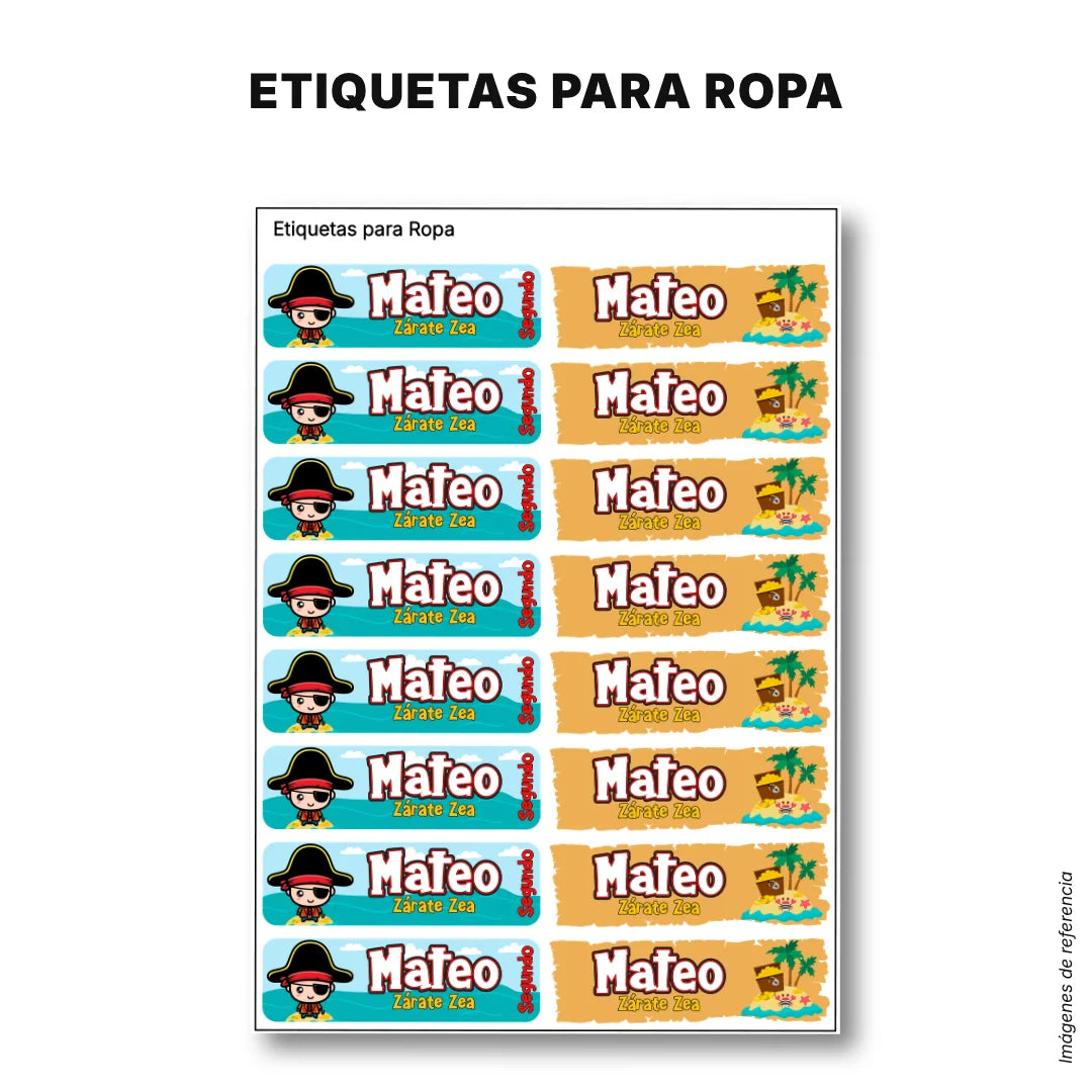 Piratas – Etiquetas Escolares Personalizadas