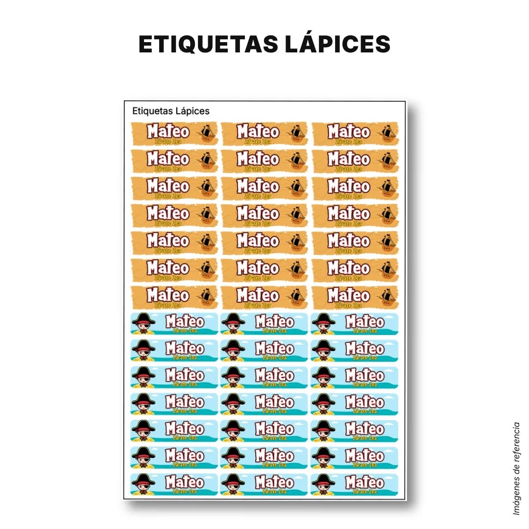 Piratas – Etiquetas Escolares Personalizadas