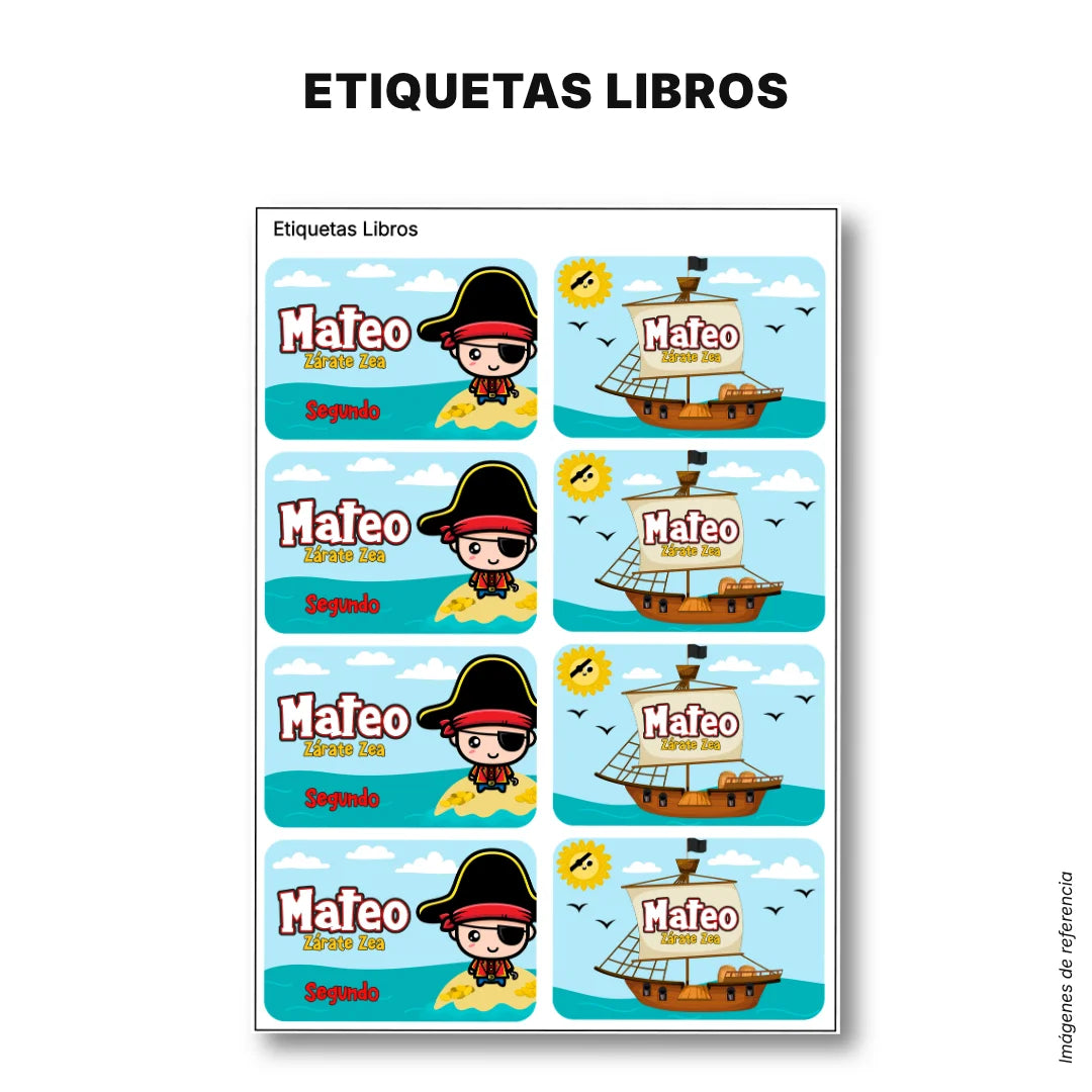 Piratas – Etiquetas Escolares Personalizadas