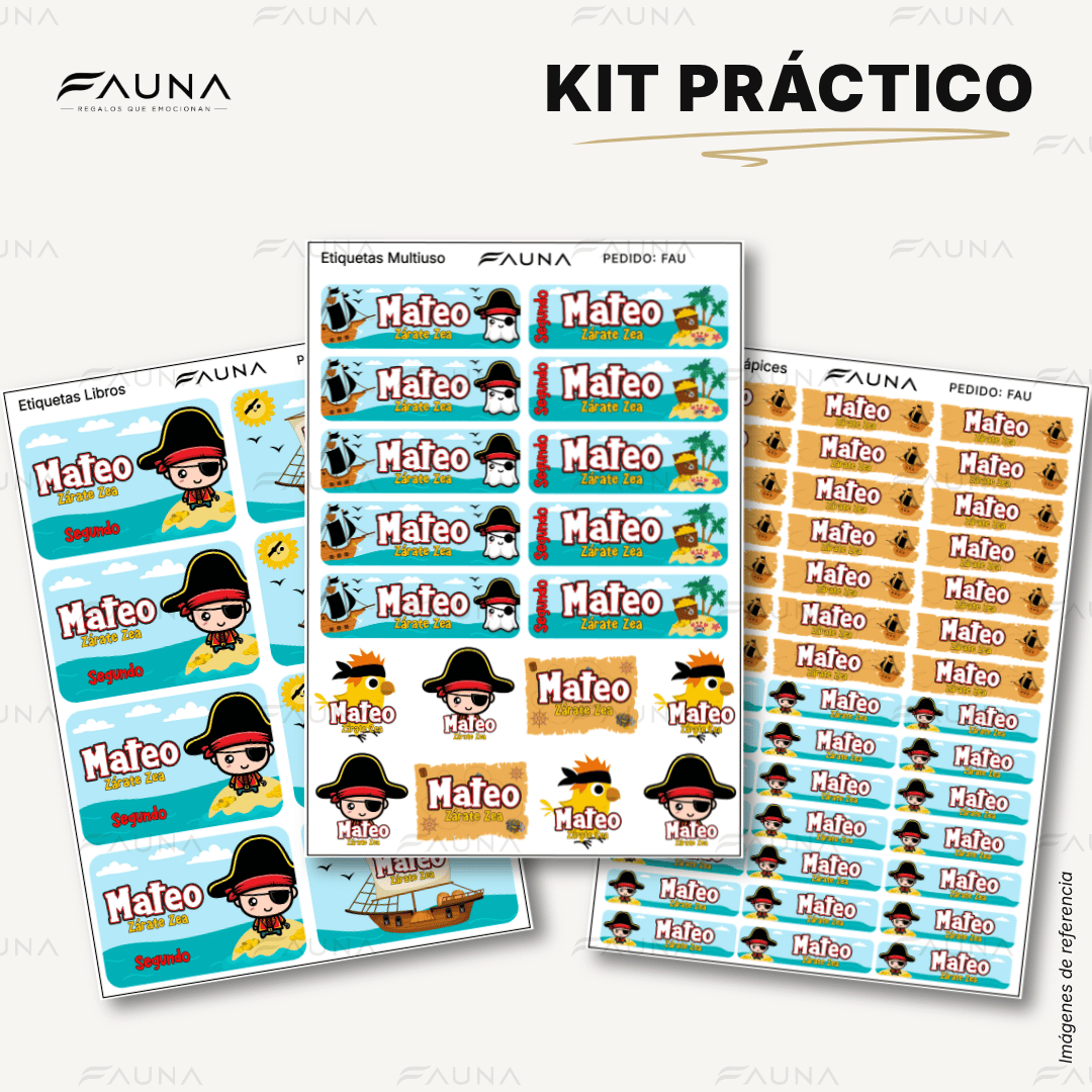 Piratas 🦜 - Etiquetas Escolares Premium Personalizadas