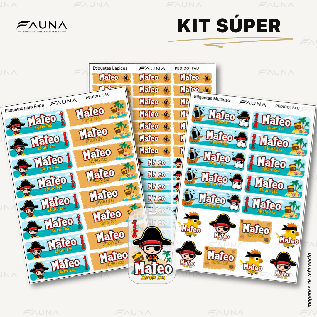 Piratas 🦜 - Etiquetas Escolares Premium Personalizadas