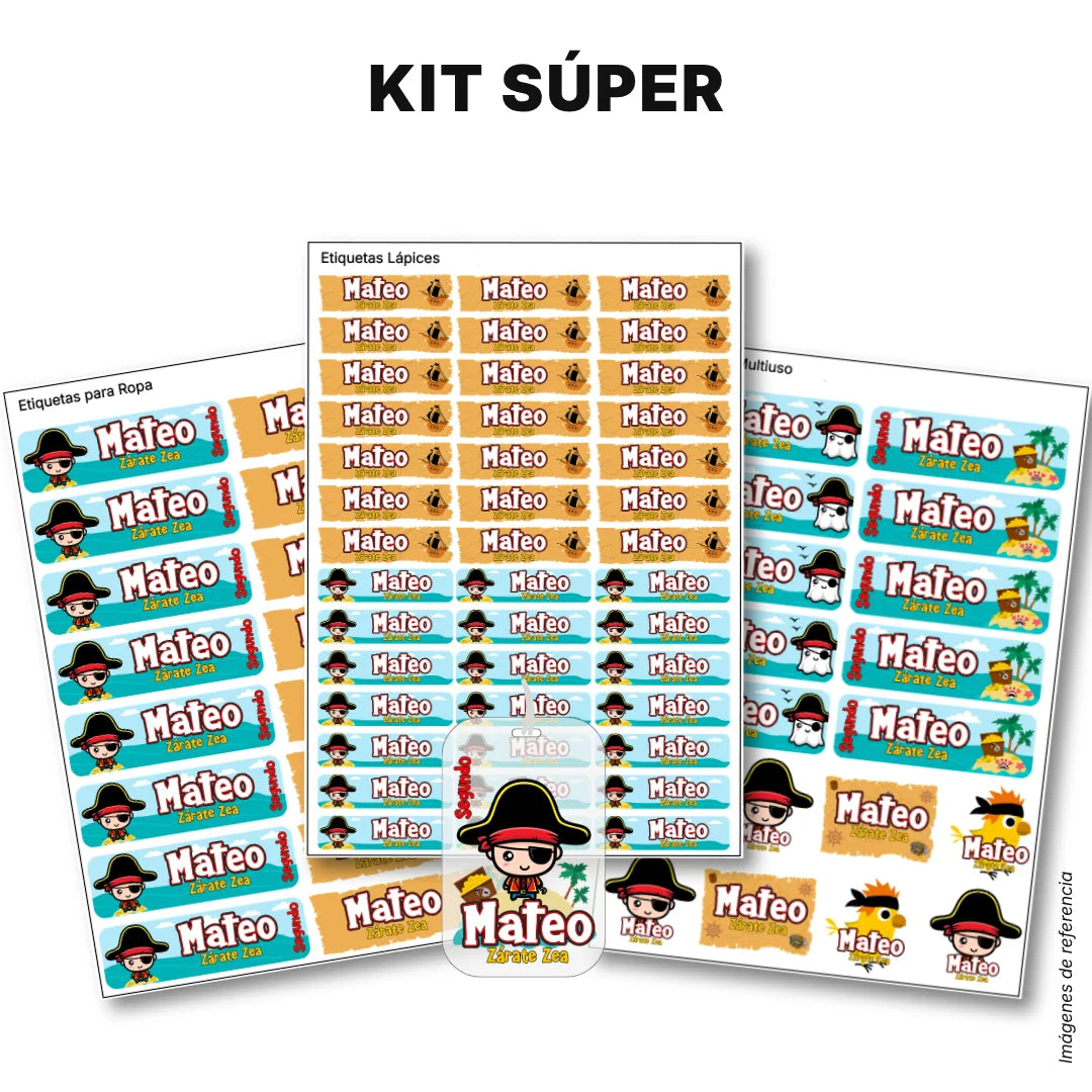 Piratas – Etiquetas Escolares Personalizadas
