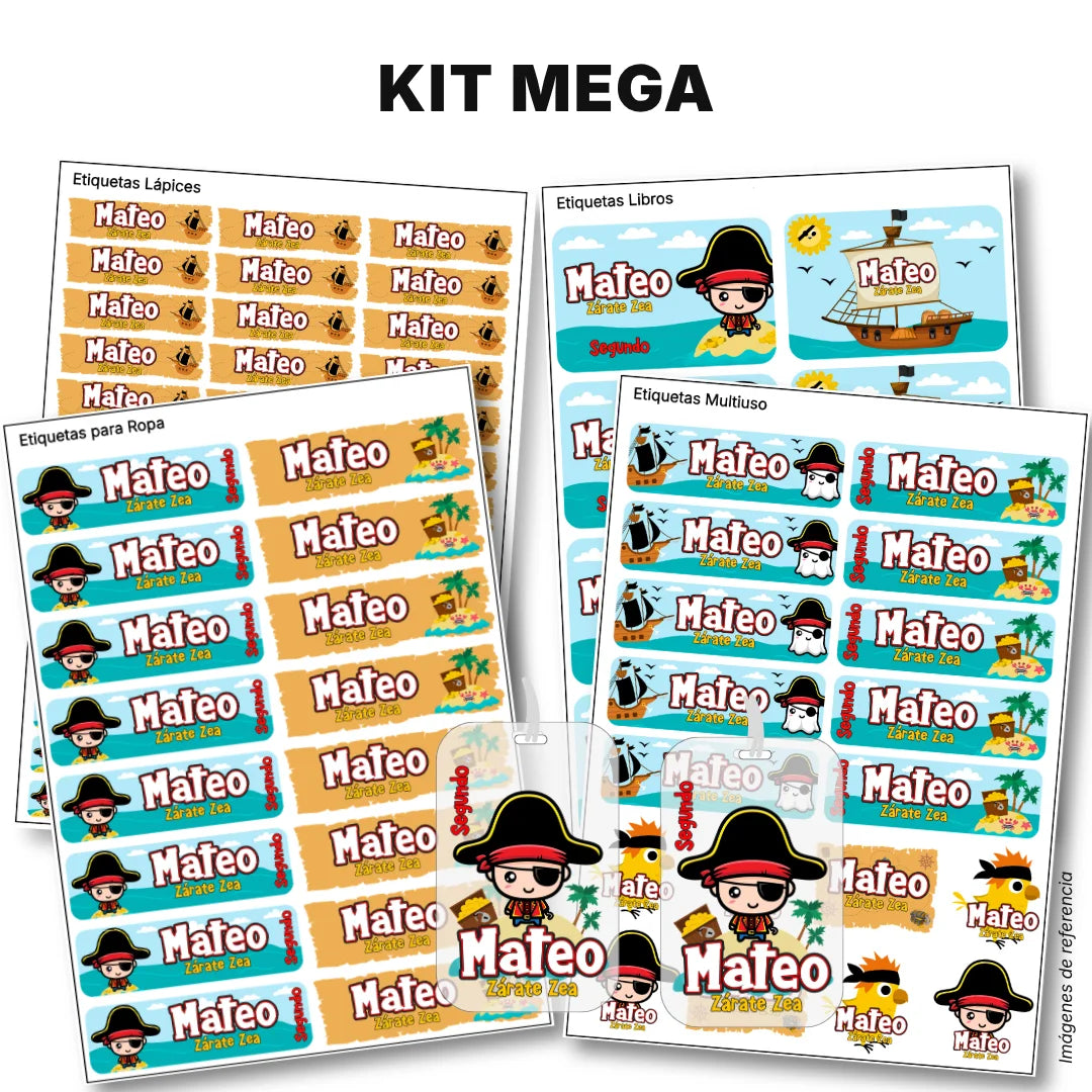 Piratas – Etiquetas Escolares Personalizadas