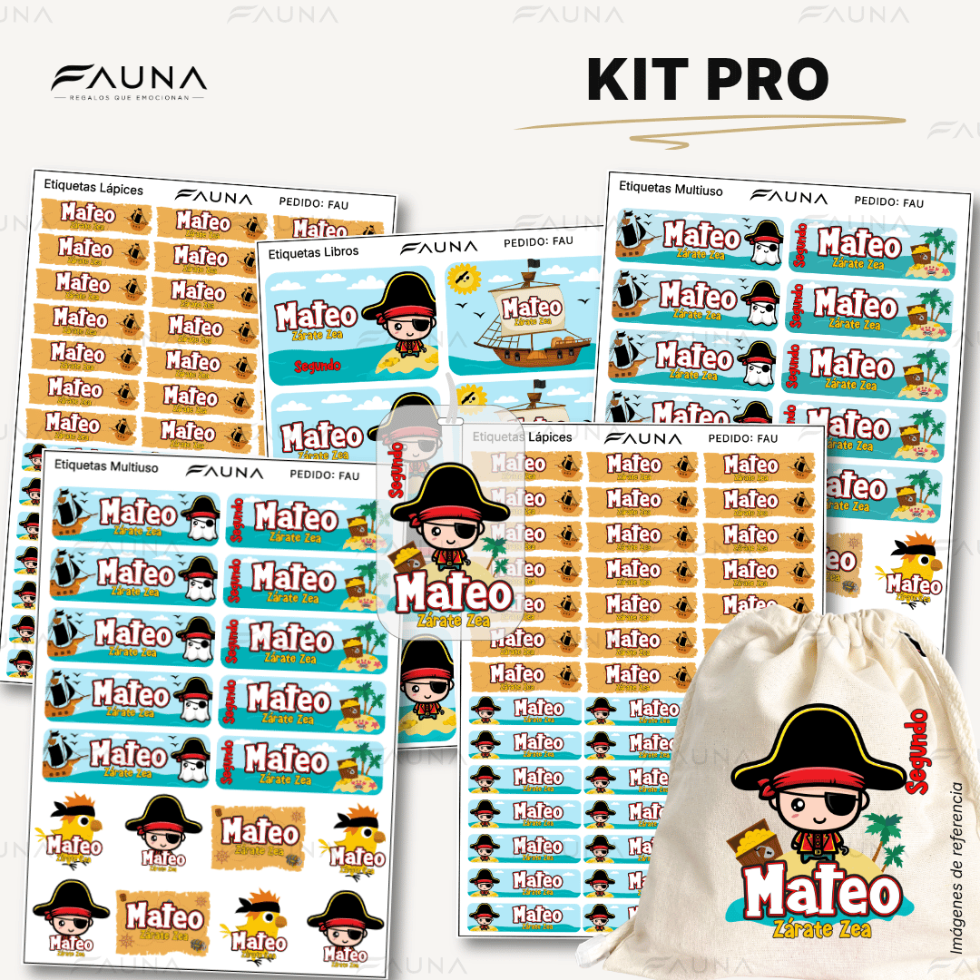 Piratas 🦜 - Etiquetas Escolares Premium Personalizadas