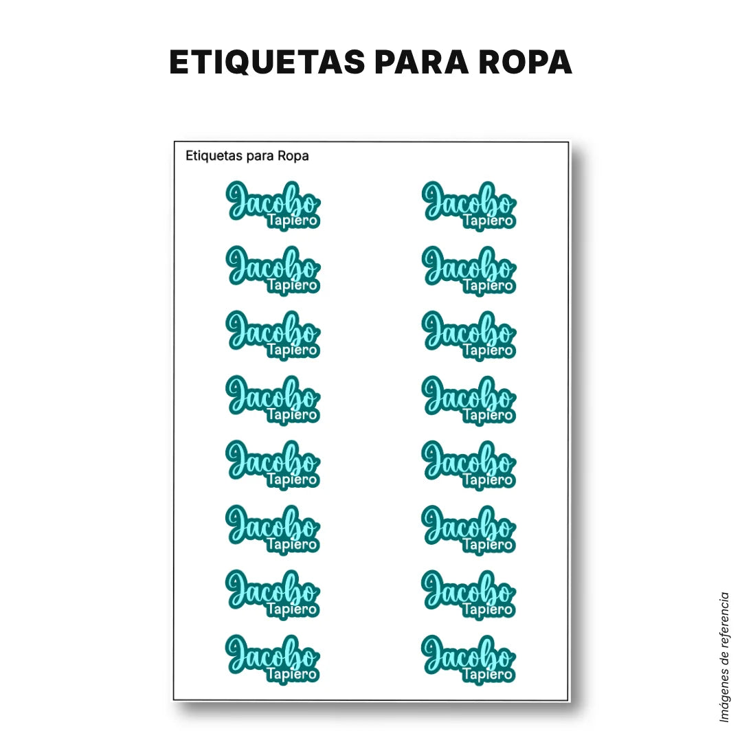 Pop Name Aqua – Etiquetas Escolares Personalizadas