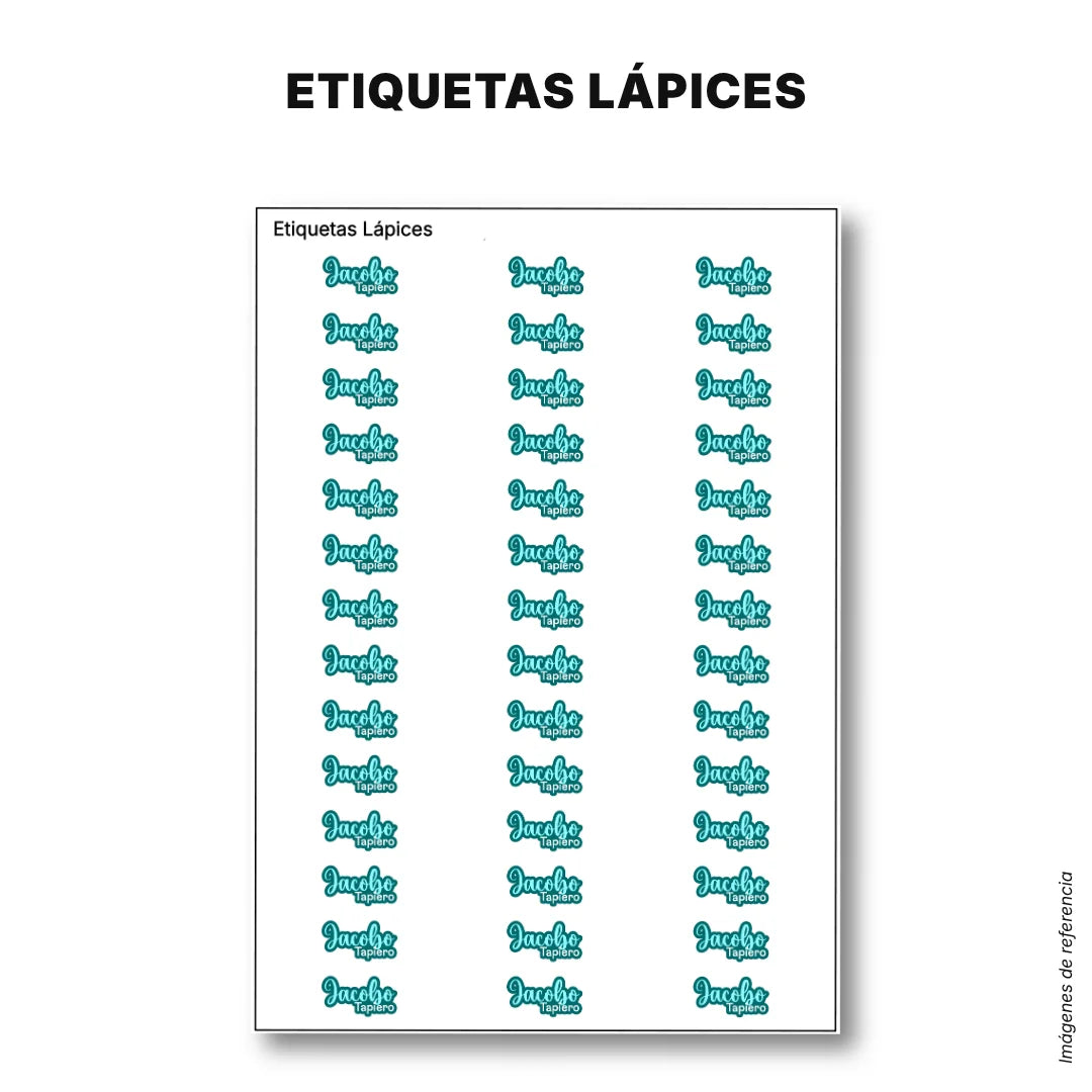 Pop Name Aqua – Etiquetas Escolares Personalizadas