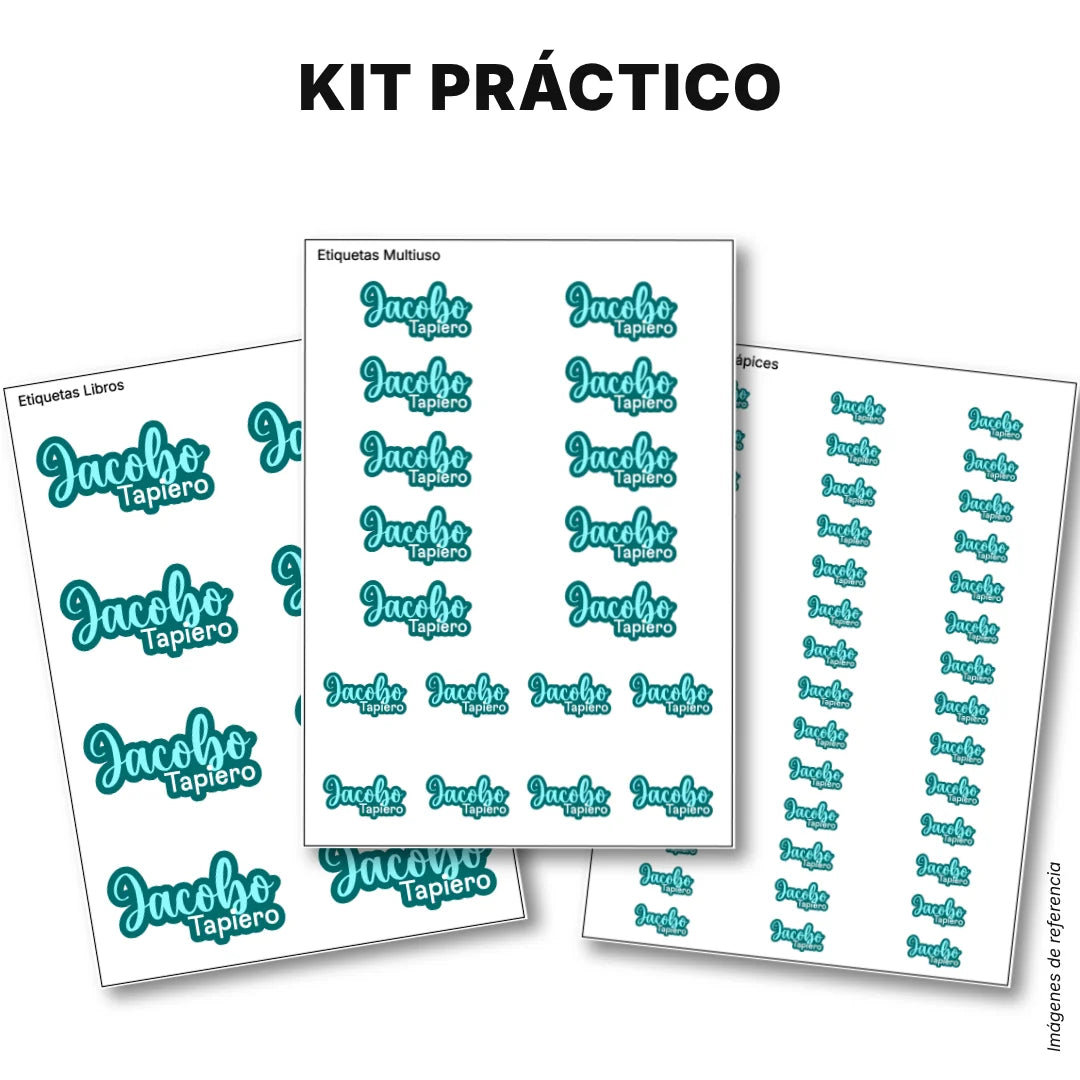 Pop Name Aqua – Etiquetas Escolares Personalizadas