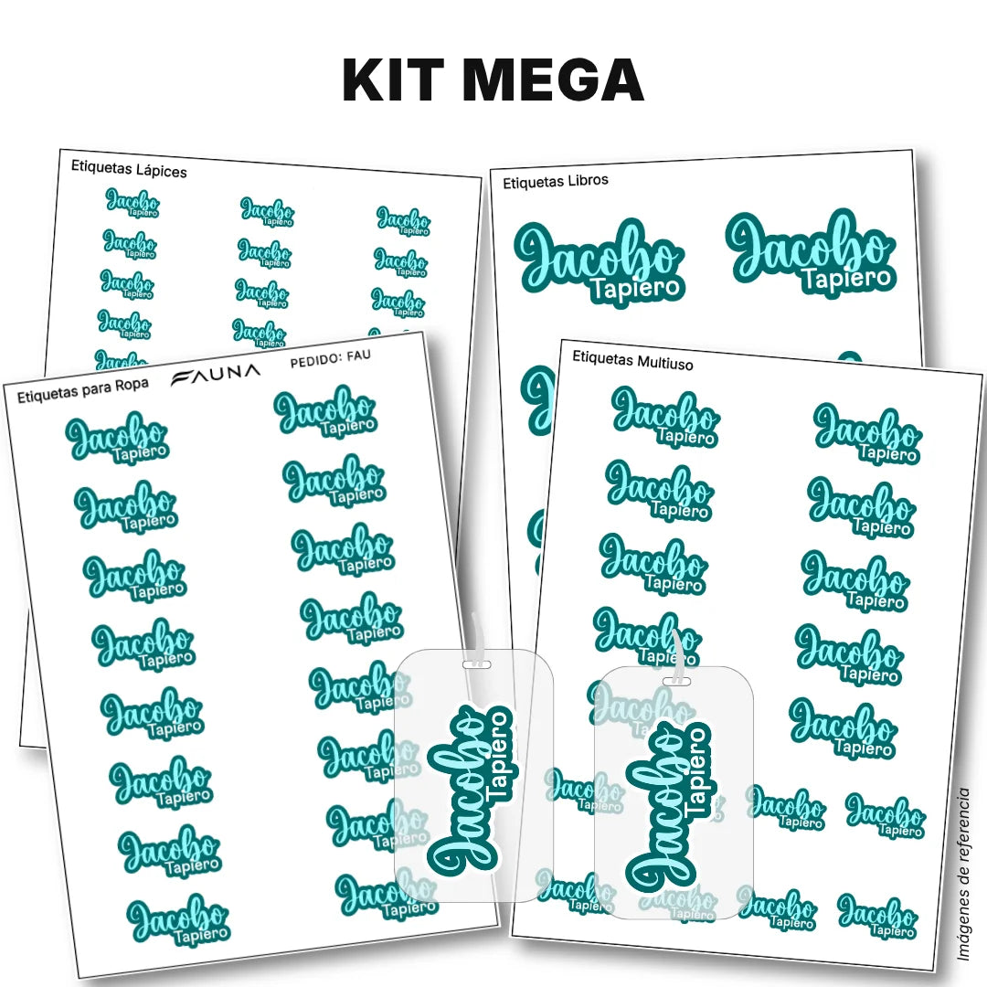 Pop Name Aqua – Etiquetas Escolares Personalizadas