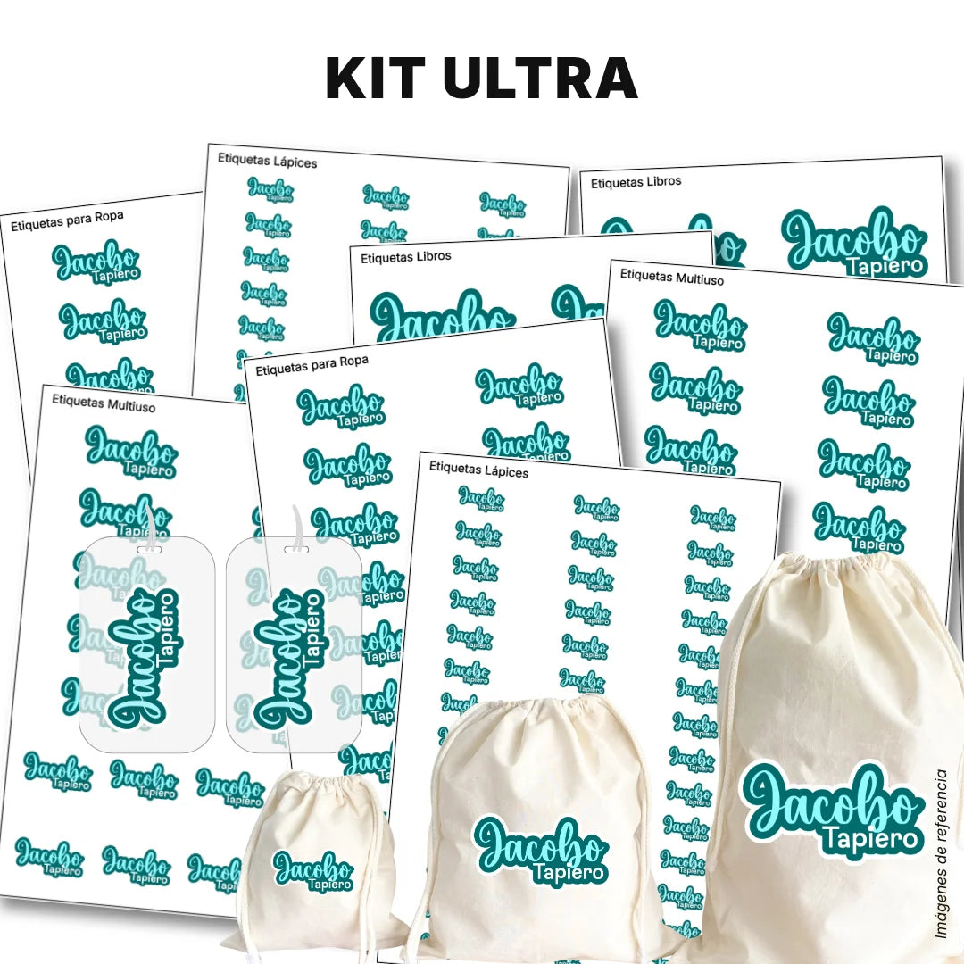 Pop Name Aqua – Etiquetas Escolares Personalizadas